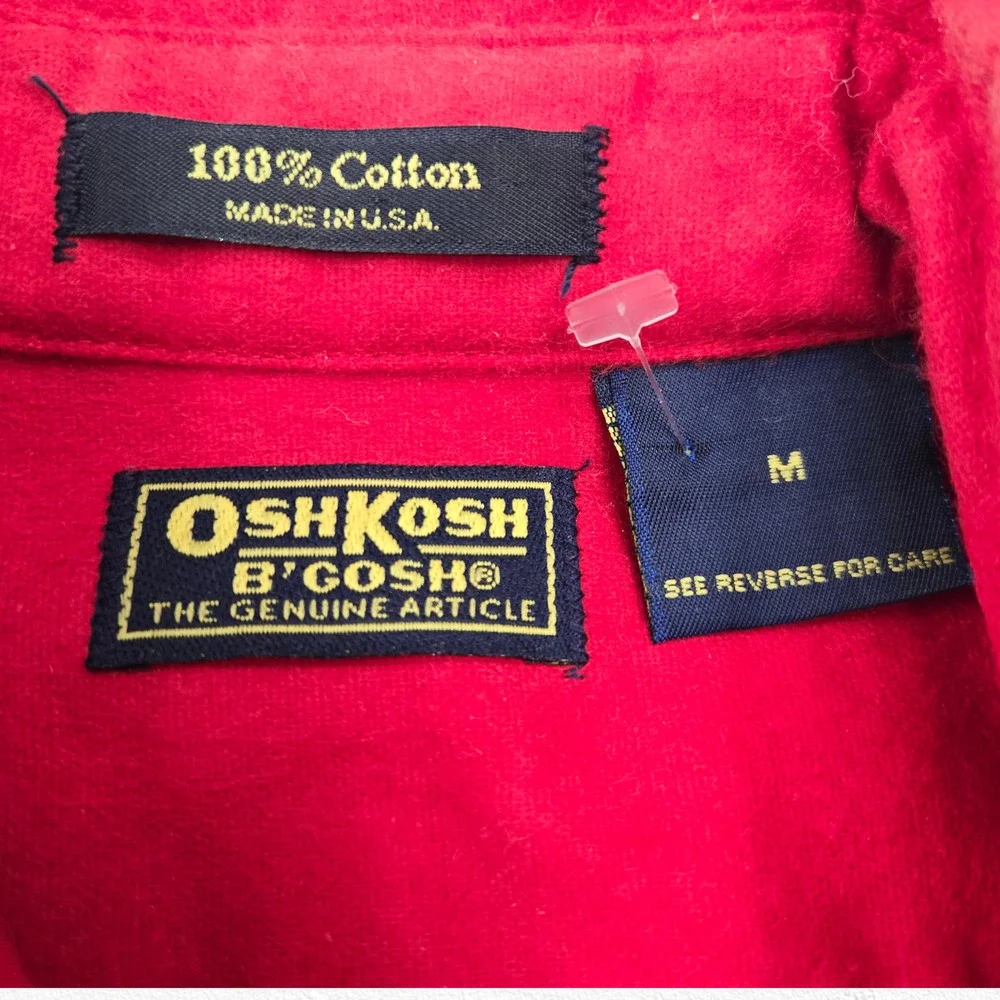 Vintage 90s OshKosh B’gosh Red Heritage Workwear Shirt USA Made Size Medium NWOT